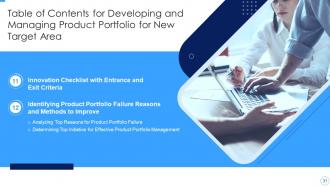 Developing And Managing Product Portfolio For New Target Area Complete Deck