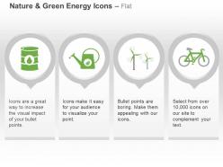 Df nature and green icons ductbin sprinkler wind mill and recycle ppt icons graphics