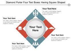 Diamond porter four text boxes having square shaped