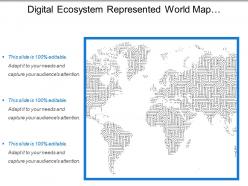 Digital ecosystem represented world map continents earth image