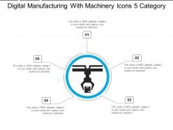 Digital manufacturing with machinery icons 5 category