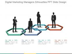 Digital marketing managers silhouettes ppt slide design