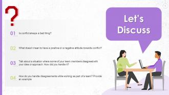 Discussion Questions For Conflict Management Training Ppt