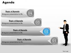 Display your agenda on four staged diagram 0214