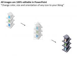 Dn three staged house graphic for data representation powerpoint template