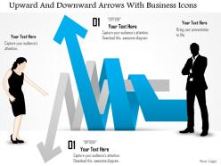 Ds upward and downward arrows with business icons powerpoint template