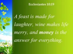 Ecclesiastes 10 19 money is the answer for everything powerpoint church sermon