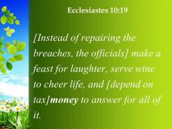 Ecclesiastes 10 19 money is the answer for everything powerpoint church sermon