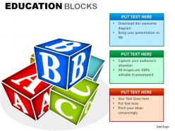 Education blocks powerpoint presentation slides