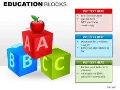 Education blocks powerpoint presentation slides