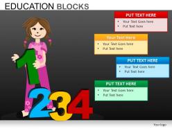 Education blocks powerpoint presentation slides db