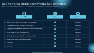 Effective B2B Lead Generation Techniques Powerpoint Presentation Slides Pre-designed Good