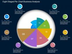 Eight staged pie chart business analysis flat powerpoint design