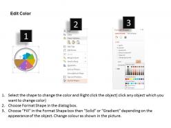 Eight staged pie chart business analysis flat powerpoint design