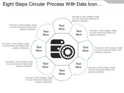 Eight steps circular process with data icon and text holders