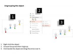 Ek four staged bulb diagram for timeline formation powerpoint template