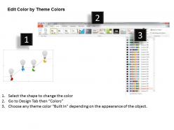 Ek four staged bulb diagram for timeline formation powerpoint template