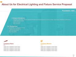 Electrical Lighting And Fixture Service Proposal Powerpoint Presentation Slides