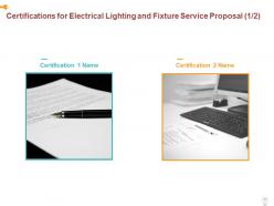 Electrical Lighting And Fixture Service Proposal Powerpoint Presentation Slides