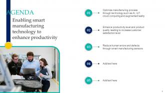 Enabling Smart Manufacturing Technology To Enhance Productivity Powerpoint Presentation Slides