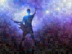 Entertainment photo mosaic music collage ppt design