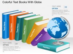 Eo colorful text books with globe powerpoint template