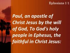 Ephesians 1 1 the faithful in christ jesus powerpoint church sermon