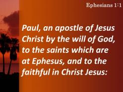 Ephesians 1 1 the faithful in christ jesus powerpoint church sermon