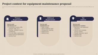 Equipment Maintenance Proposal powerpoint Presentation Slides Unique