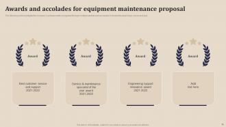 Equipment Maintenance Proposal powerpoint Presentation Slides Colorful