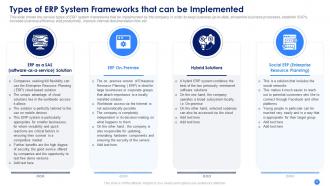 Erp system framework implementation to keep business up to date and improve organizational processes complete deck