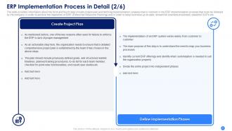 Erp system framework implementation to keep business up to date and improve organizational processes complete deck