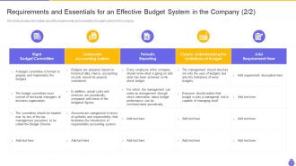 Essential components and strategies of a budgetary system powerpoint presentation slides