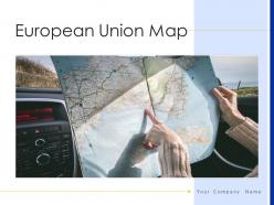 European Union Map Location Pointer Flag Shape Political Relations