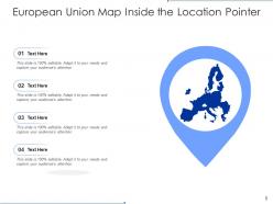 European Union Map Location Pointer Flag Shape Political Relations