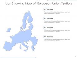 European Union Map Location Pointer Flag Shape Political Relations