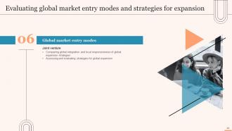 Evaluating Global Market Entry Modes And Strategies For Expansion Strategy CD V