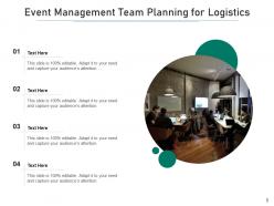 Event management logistic target date location person responsible vender