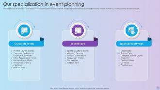 Event Planning Service Company Profile Powerpoint Presentation Slides