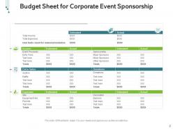 Event sponsorship budget sheet campaign strategy value proposition target audience