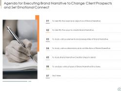 Executing brand narrative to change client prospects and set emotional connect complete deck