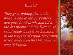 Ezra 3 7 they gave money to the masons powerpoint church sermon