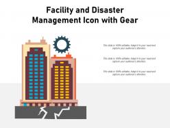 Facility and disaster management icon with gear