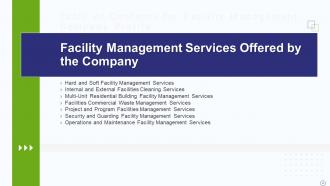 Facility Management Company Profile Powerpoint Presentation Slides Image Multipurpose