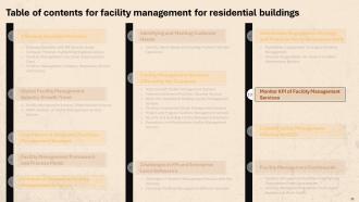 Facility Management For Residential Buildings Powerpoint Presentation Slides Colorful Designed