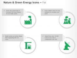 Factory nuclear reactor petrol pump satellite ppt icons graphics