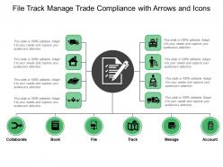 File track manage trade compliance with arrows and icons