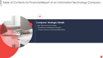 Financial Report Of An Information Technology Company Complete Deck