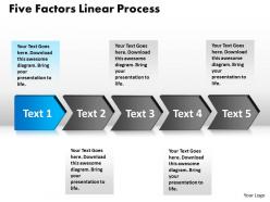 Five factors linear process powerpoint diagram templates graphics 712