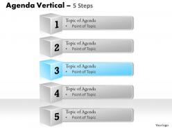 Five staged business agenda step diagram 0214